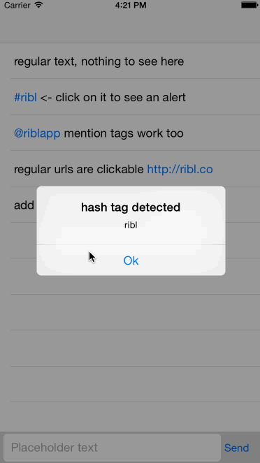 UITextView hashtag demo