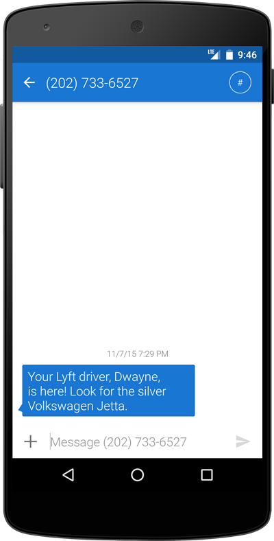 lyft text message